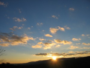 Sonnenuntergang bei Kilianshof Rhön   